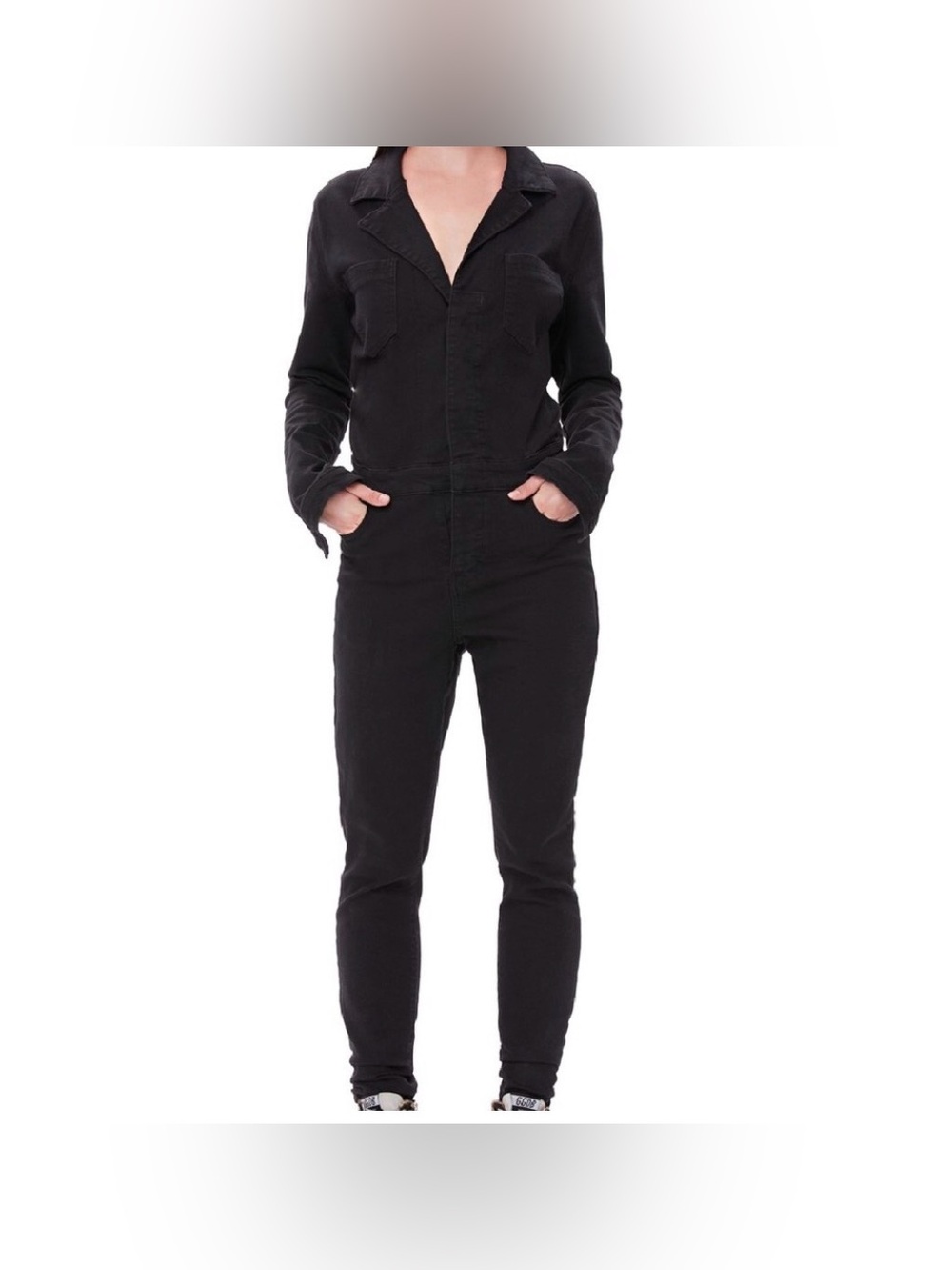 AFRM Black Long-Sleeve Utility Jumpsuit